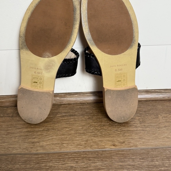 Jack Rogers Women's Jack Flat Black Sandals Size 6.5 Dressy Summer Designer - Picture 9 of 9